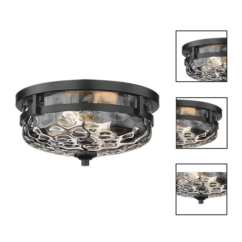 2 Light fixtures lights black semi mount flush light metal ceiling light