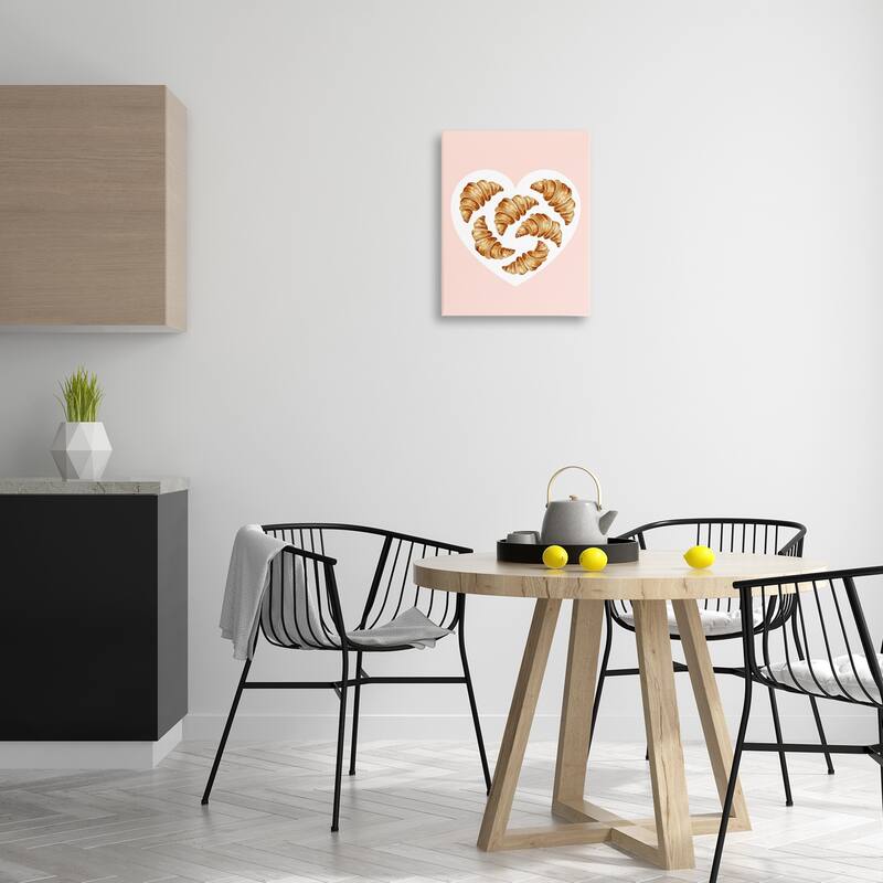 Stupell Morning Croissants in Heart Shape Canvas Wall Art Design By Lil' Rue