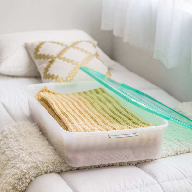IRIS USA® Underbed Chest 50 Qt Buckle Lid - Clear
