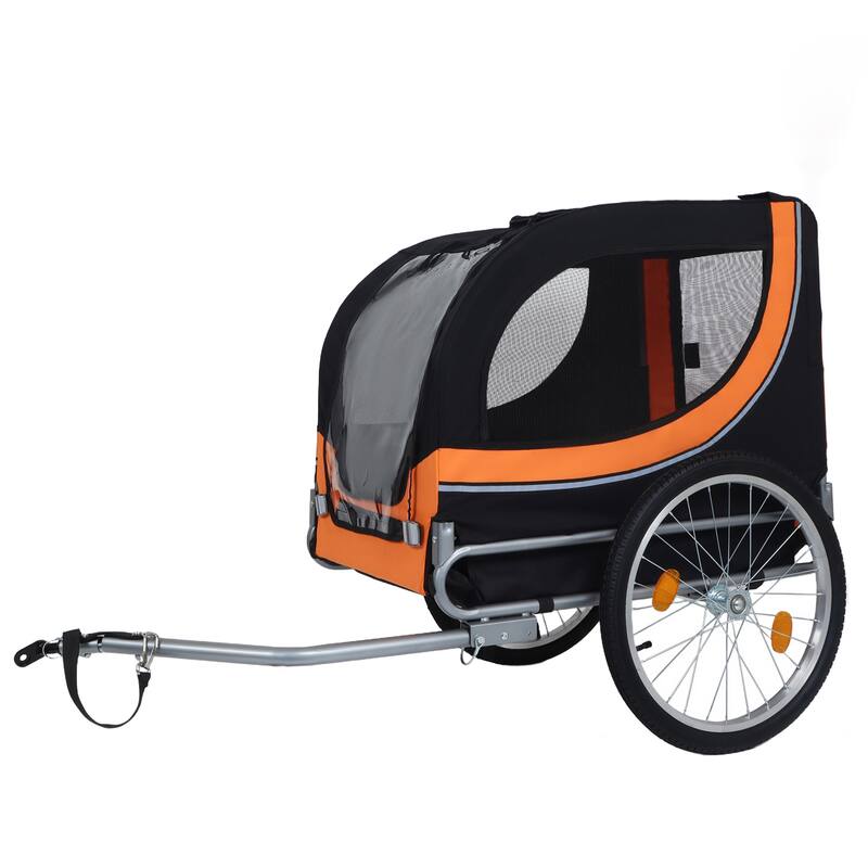 Large Folding Bike Trailer For Dogs - 66lb Capacity All-Terrain Pet Carrier, Durable Steel Frame For Cycling