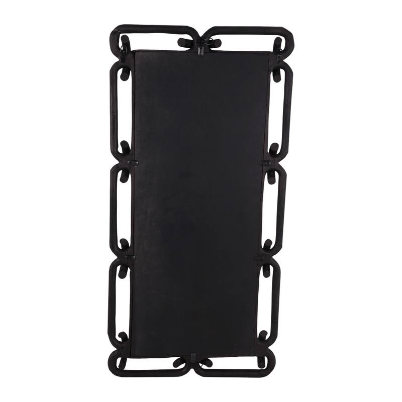 Rectangular Wall Mirror with Chain Link Design Frame - 48", Black - 48.0"