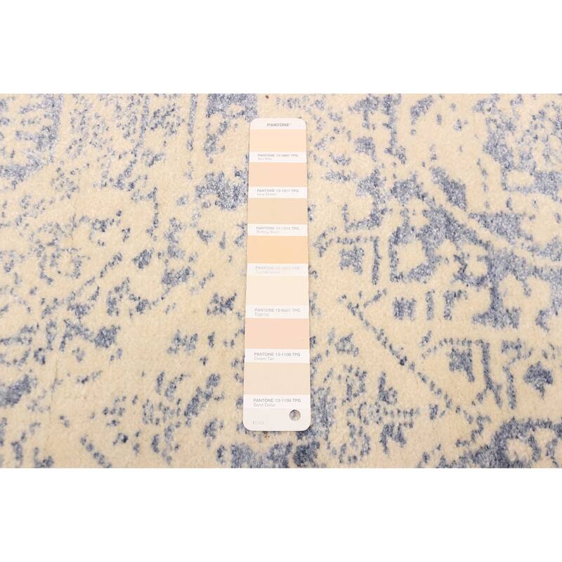 ECARPETGALLERY Hand Loomed Elysian Cream Silk, Wool Rug - 5'3 x 7'6