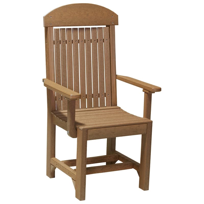Set of 4 Poly Lumber Classic Dining Chairs - Arm Chair - Antique Mahogany Woodgrain - Dining Height