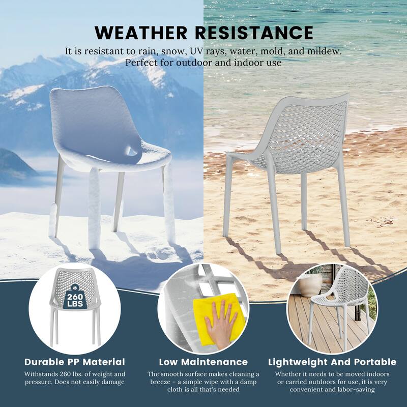 Frond and Form Outdoor Stacking Dining Side Chair (Set of 2)