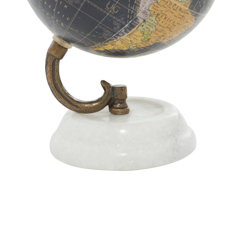 Teal, Black or White Marble Globe with Marble Base