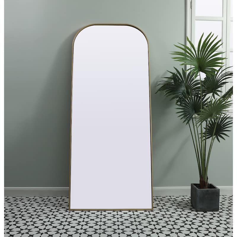 Indigo Home Metal Frame Arch Full Length Mirror 32x76 Inch