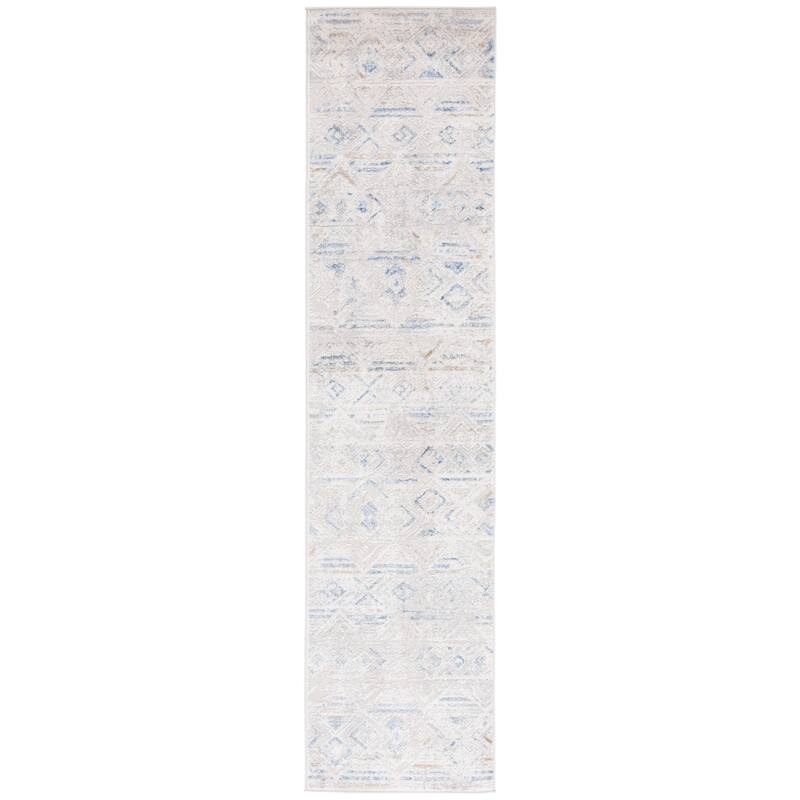 SAFAVIEH Palma Junia Geometric Rug - 2'2" x 9' Runner - Beige/Light Blue