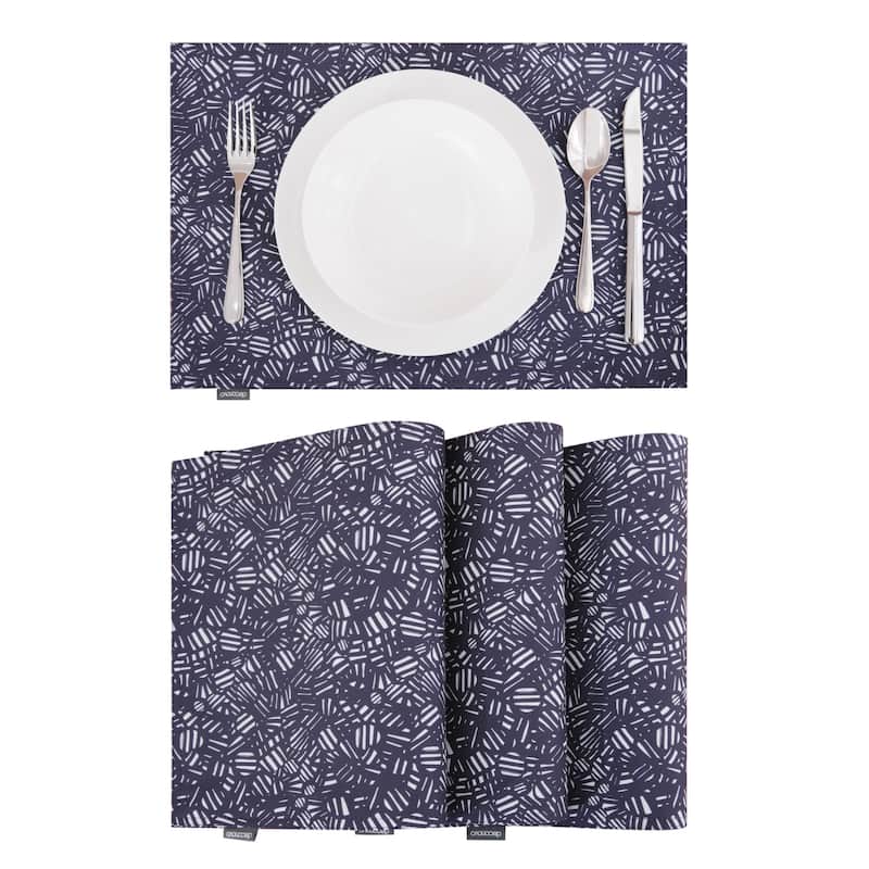 Deconovo Double-Faced Oxford Water Resistant Placemats (4-Pack) - 12x18 Inch - Purple