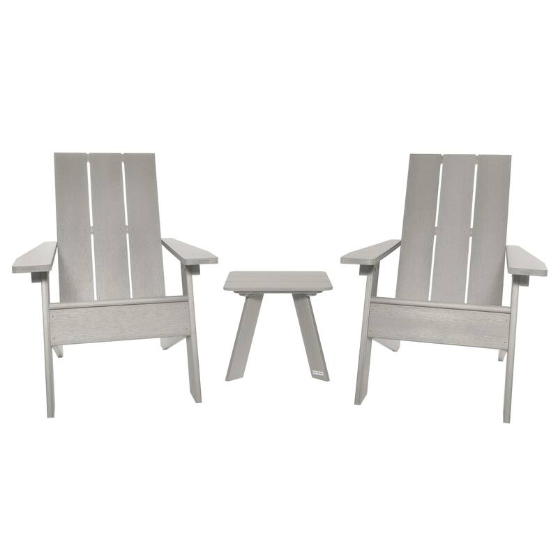 HIGHWOOD 3-piece Adirondack Chairs and Side Table Set - Harbor Gray