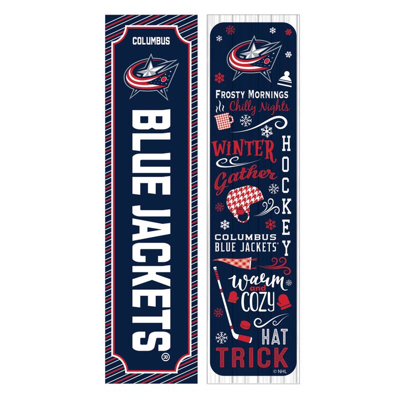 47" Double Sided Seasonal Porch Leaner, Columbus Blue Jackets - 47" x 11.25"