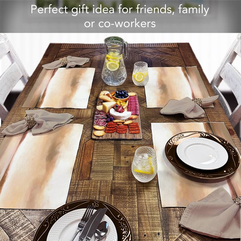 Amber Shore 4-Pack Poly-Cotton Blend Placemats Manufactured in The USA Machine Washable Dryer Safe