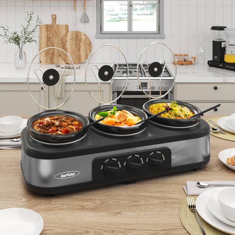 Royalcraft Triple Slow Cooker Stainless Steel