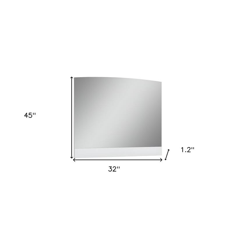 HomeRoots 45" White Wood Framed Mounted Dresser Mirror - 32' X '45' X '1.2