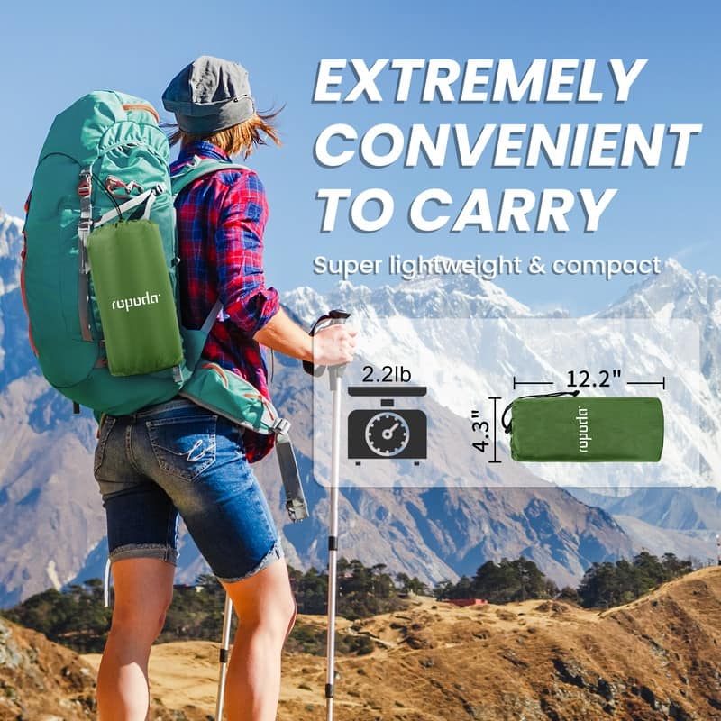Camping Inflatable Sleeping Pad With Pillow Foot Pump & Carry Bag