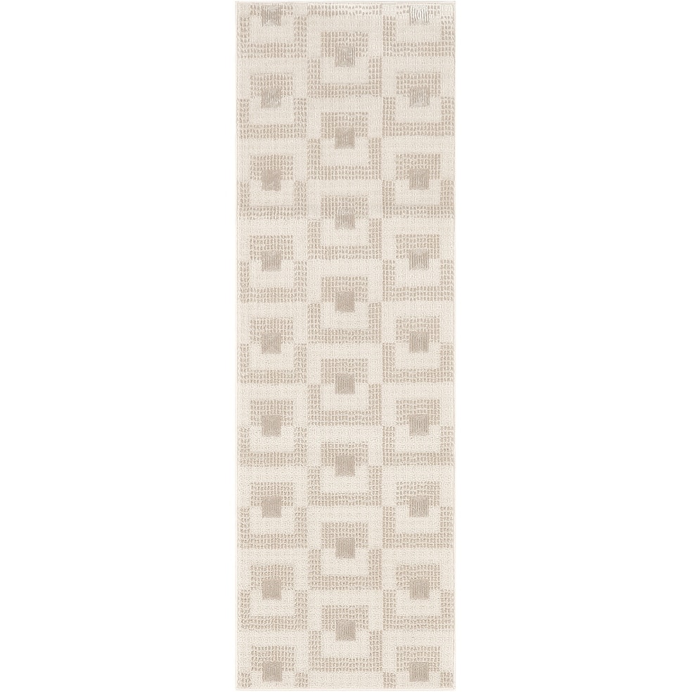 Nourison Nordic Indoor only Beige Geometric Area Rug