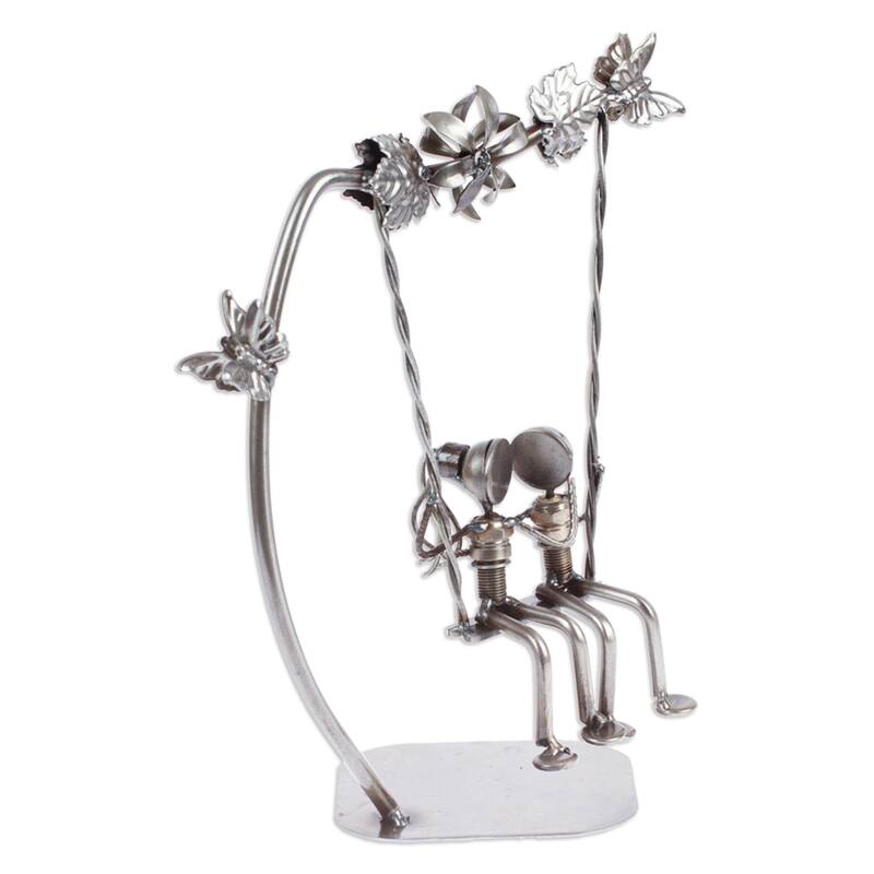 Novica Handmade Romantic Swing Auto Part Statuette
