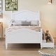 preview thumbnail 1 of 9, White Kids Platform Bed Wood Bed Frame 2 Drawers Twin Size White - Twin