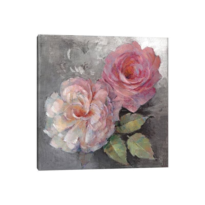 iCanvas "Roses On Gray I" by Peter McGowan Canvas Print
