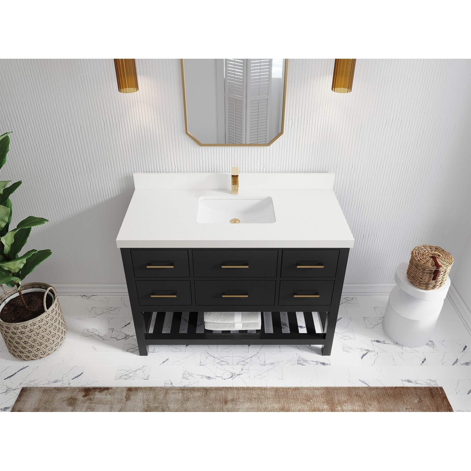 Willow Collections 48 in. W x 22 in. D Parker Single Sink Bathroom Vanity with Countertop