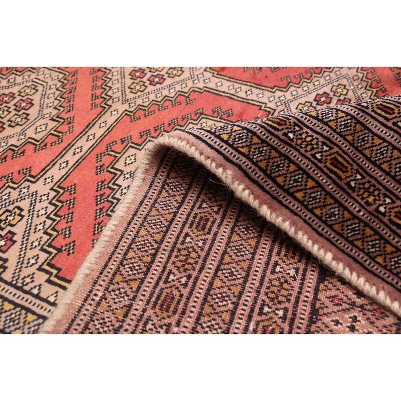 ECARPETGALLERY Hand-knotted Finest Peshawar Bokhara Red Wool Rug - 7'1 x 9'9