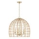 preview thumbnail 1 of 3, Wren 1-light Matte Brass Large Pendant w/ Handcrafted Rattan