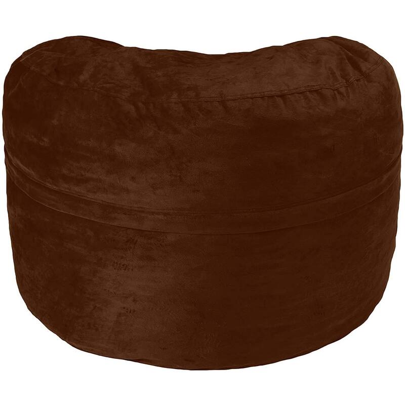 Memory Foam Filled Bean Bag Chair With Microfiber Cover, 3 ft, Brown