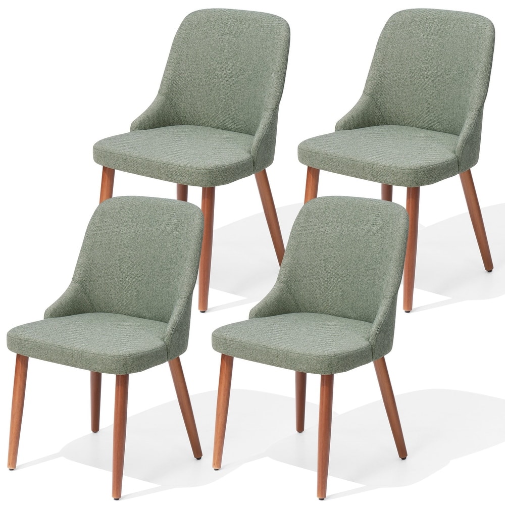 Modern Dining Chair Upholstered Accent Chairs with Solid Wood Legs