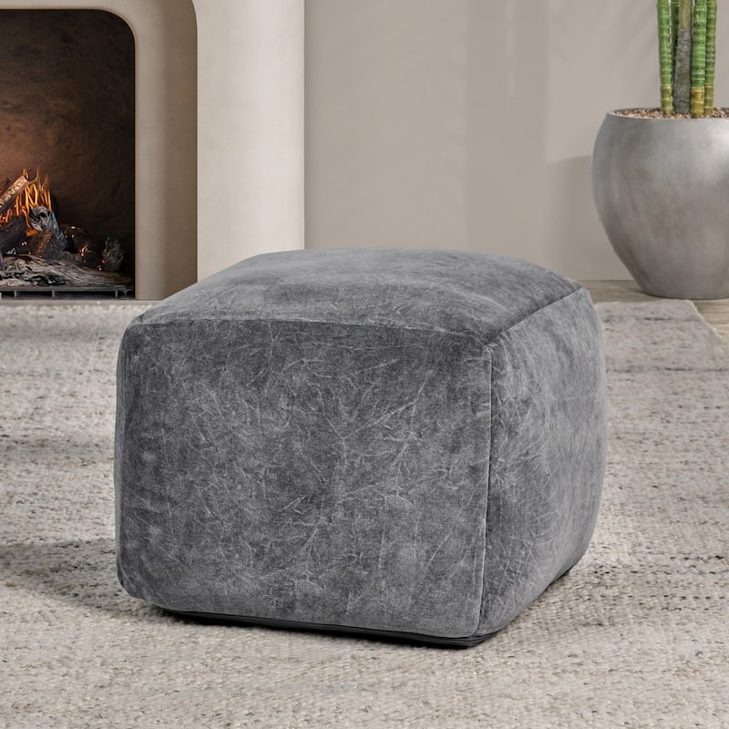 Villa by Classic Home Heirloom 18" Velvet Pouf