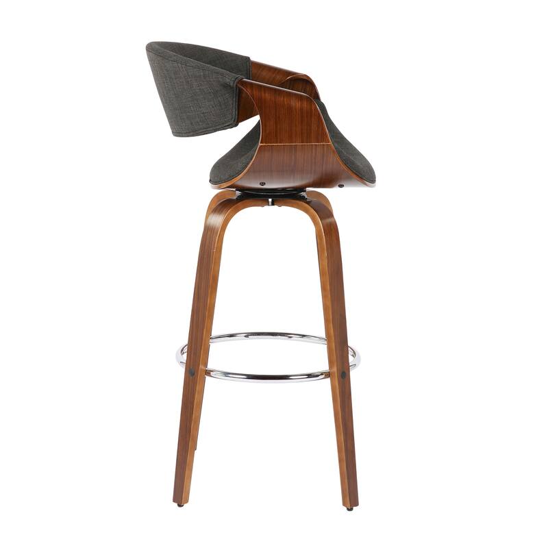 Carson Carrington Sauda 30" Fixed-Height Bar Stool with Bent Wood Legs and Round Footrest (Set of 2)