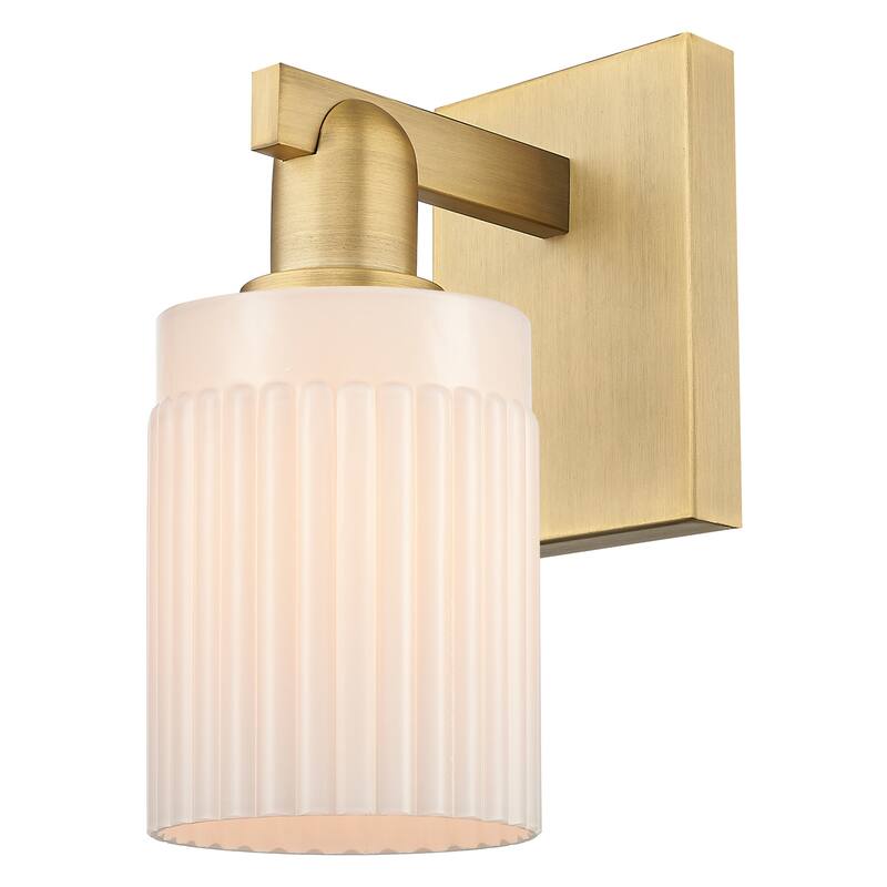 Innovations Lighting 716-1W-11-5 Hadley Sconce Hadley 11" Tall Wall - Brushed Brass / Matte White