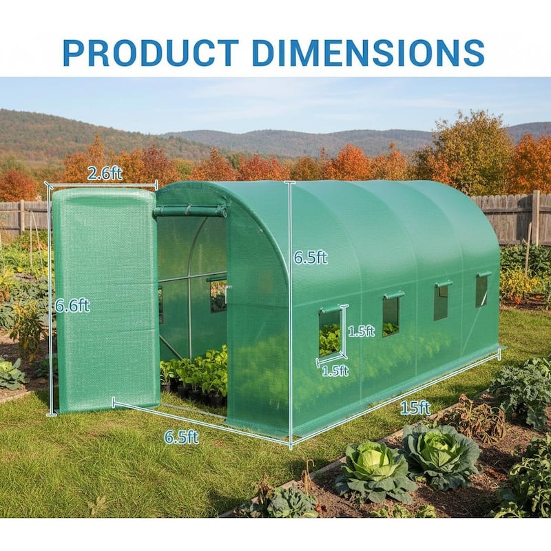 Large Walk in Outdoor Greenhouse, with Roll-Door