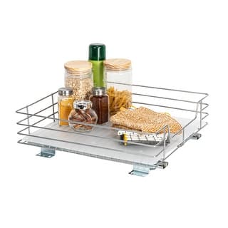 Household Essentials 1-Tier Steel Pull-Out/Slide-Out Storage Organizer with Plastic Liner