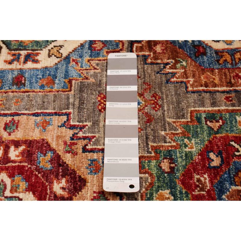 ECARPETGALLERY Hand-knotted Modern Ersari Taupe Wool Rug - 4'2 x 6'6