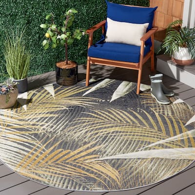 SAFAVIEH Barbados Fritz Tropical Botanical Waterproof Patio Backyard Rug