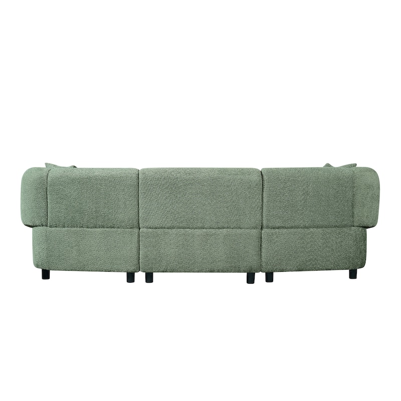 Christopher Knight Home - Hulk Curved Boucle 3-Seat Sofa with Sturdy Wooden Frame
