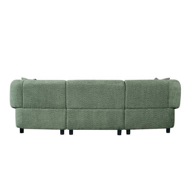 Roomfitters 98.5" Curved 3-Seater Sofa, Contemporary Plush Seating with Streamlined Design, Durable Frame