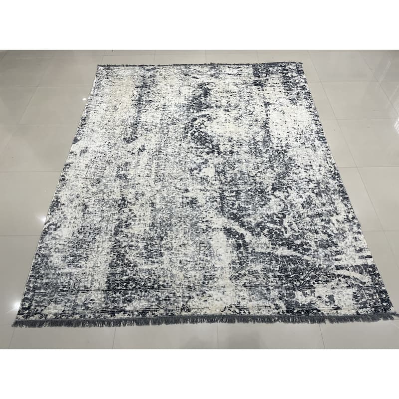 Ivory / Gray Transitional Modern Modern Area Rug - Elegant and Timeless Design - 7' x 9'