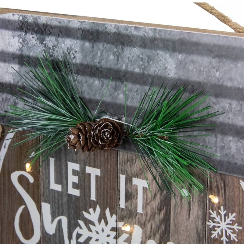 Snowman Mason Jar "Let It Snow" Christmas Wall Sign - 13.5"