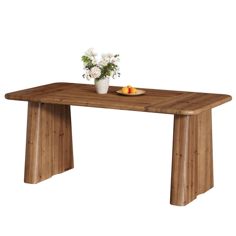 63 Inch Rectangle Solid Wood Dining Table for Kitchen Dining Room - 31.5" D x 63" W x 29.92" H