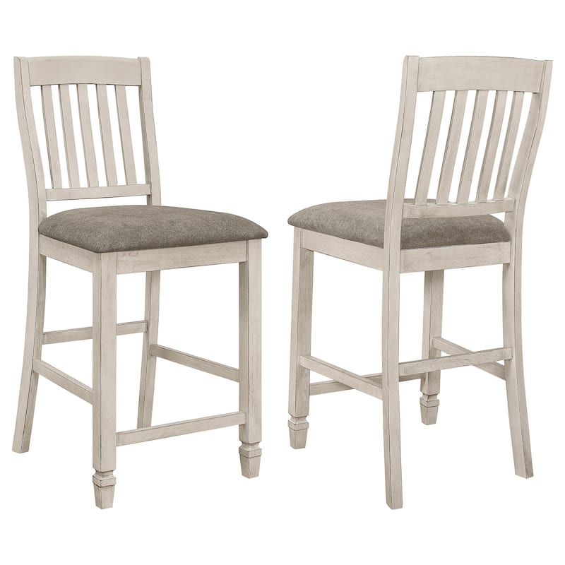 Sarasota Wood Counter Chair Rustic Cream and Fossil(Set of 2) - Set of 2 - Rustic Cream - Counter Height