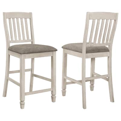 Sarasota Wood Counter Chair Rustic Cream and Fossil(Set of 2)