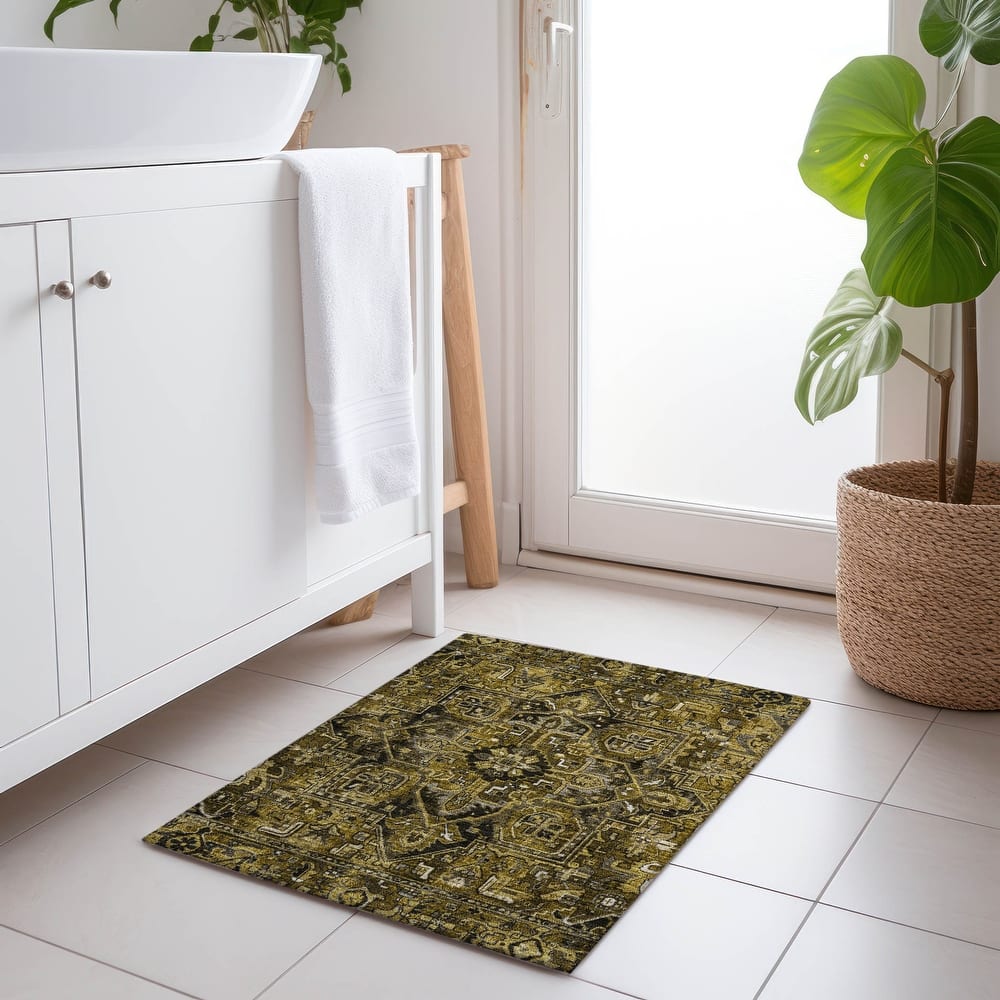 Machine Washable Indoor/ Outdoor Traditional Boho Chantille Rug