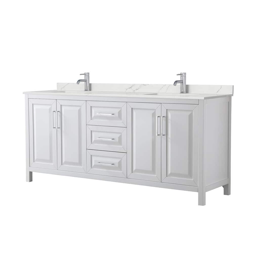 Daria 80-inch Double Vanity, Single Hole Quartz Top