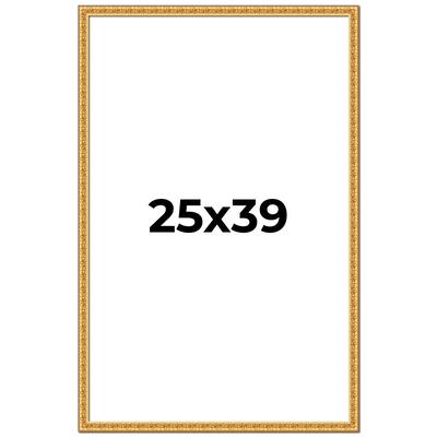 25x39 Frame Gold Real Wood Picture Frame Width 1 inches | Interior
