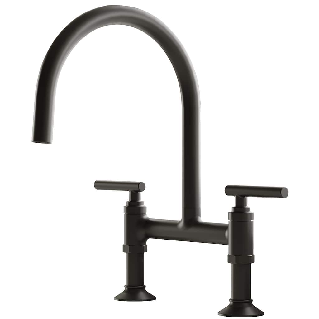 WIZ 2 Holes Deck Mount Bridge Kitchen Faucet With 360 Swivel Spout