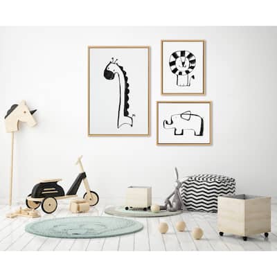 Kate and Laurel Sylvie Animal Canvas Art Set by Teju Reval