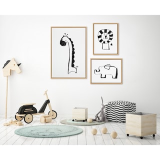 Kate and Laurel Sylvie Animal Canvas Art Set by Teju Reval
