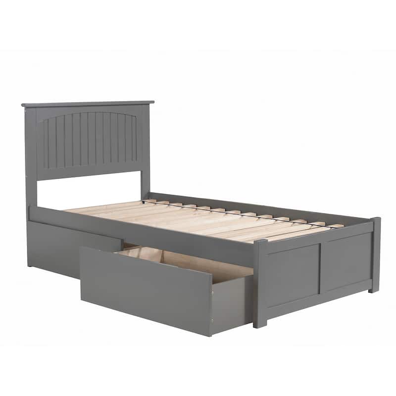 Platform Bed - Storage Bed with Flat Panel Footboard & USB Charger