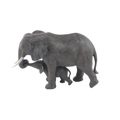 Polystone Elephant Decorative Sculpture - Gray - Roche River Decor