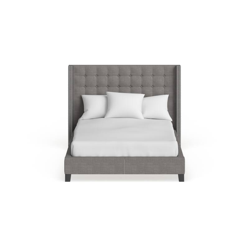 Marion Nailhead Wingback Tufted Upholstered Bed by iNSPIRE Q Bold